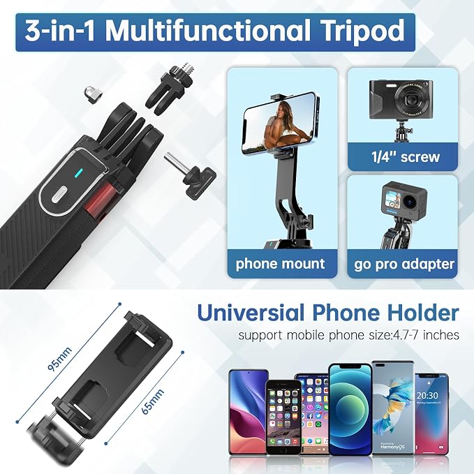 ULANZI MA09 71'' Phone Tripod, Selfie Stick Cell Phone Tripod Stand - Image 2