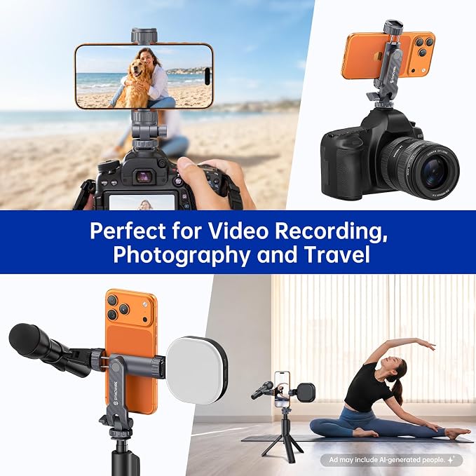 SYNCWIRE Tripod Phone Mount, Universal Smartphone Mount Adapter - Image 6