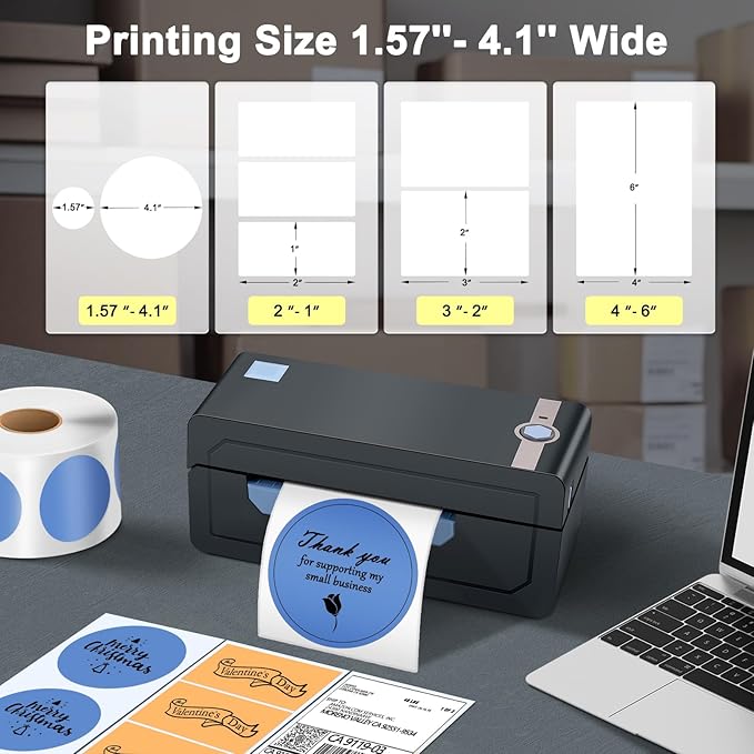 JADENS Bluetooth Thermal Shipping Label Printer – Wireless 4x6 Shipping Label - Image 5