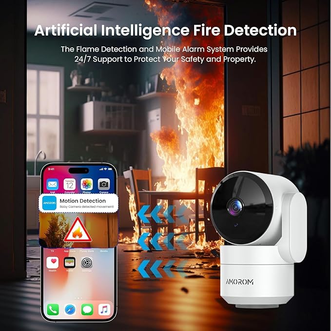 3 Pack Indoor Security Camera, 360° Pan Tilt Home Surveillance Cam, 2-Way Audio - Image 7