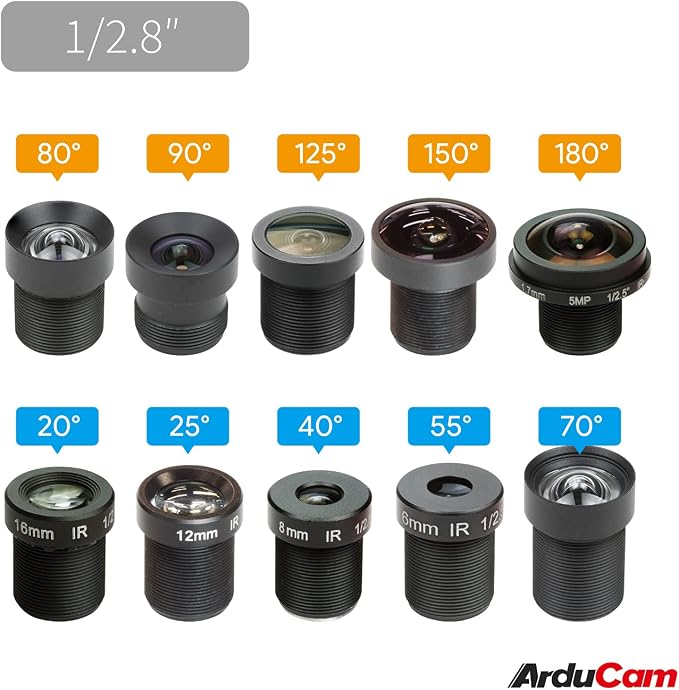 Arducam M12 Lens Set for USB Camera, Wide Angle, Fisheye Lens Kit - Image 3