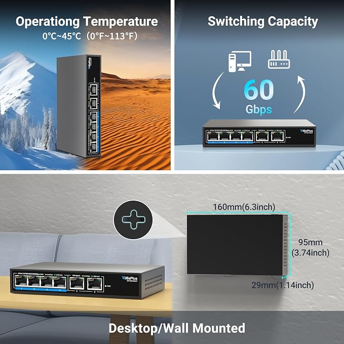 6 Ports 10Gb Unmanaged Ethernet Switch - Image 7