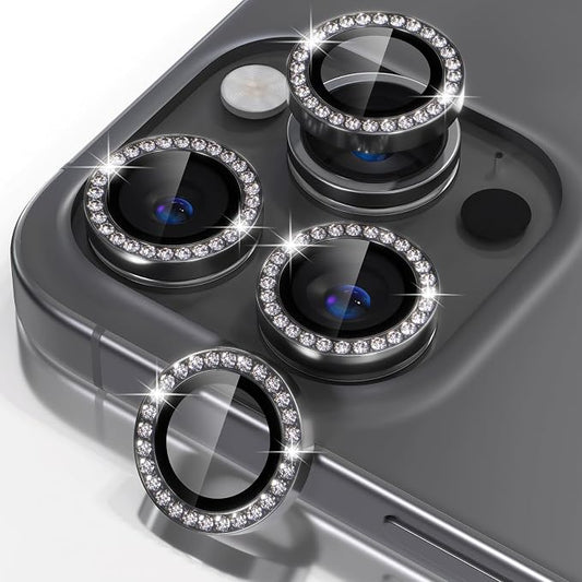 Misea Compatible for iPhone 16 Pro/iPhone 16 Pro Max Camera Lens Protector Bling by Misea