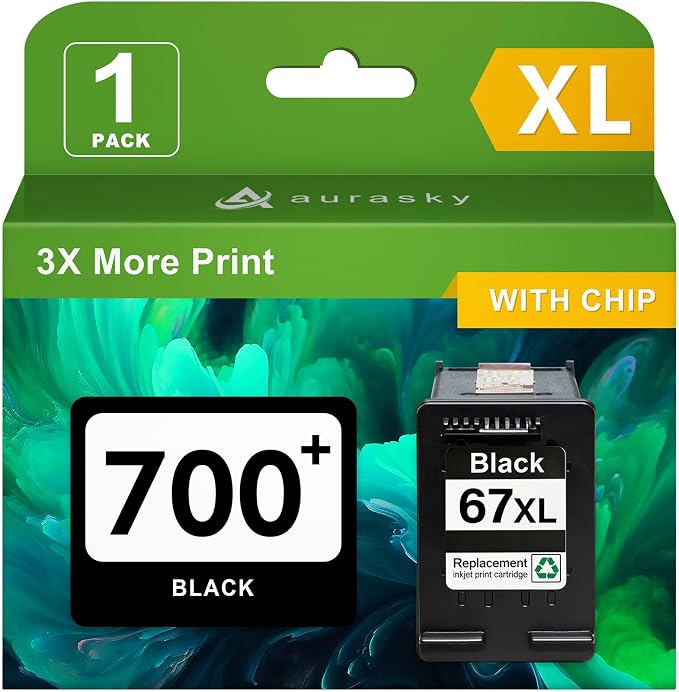 67XL Black Ink Cartridge Compatible by AURASKY