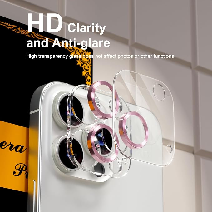 for 6 Pack iPhone 15 Pro/iPhone 15 Pro Max Camera Lens Protector 9H Tempered - Image 7