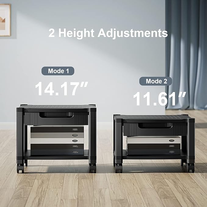 HUANUO Printer Stand with Cable Management and Storage Drawer, Printer Table - Image 4
