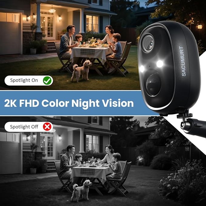Solar Security Cameras Wireless Outdoor, Free Cloud Storage, 2.4G WiFi Camera - Image 6