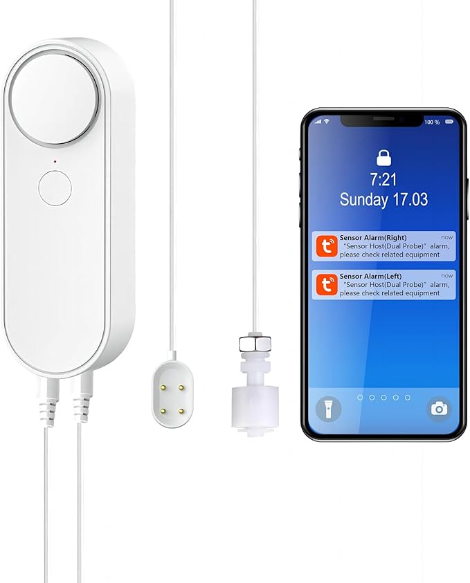 Mengshen WiFi Water Leak & Water Level Detector, 2-in-1 Tuya Smart Sensor Alarm by Mengshen