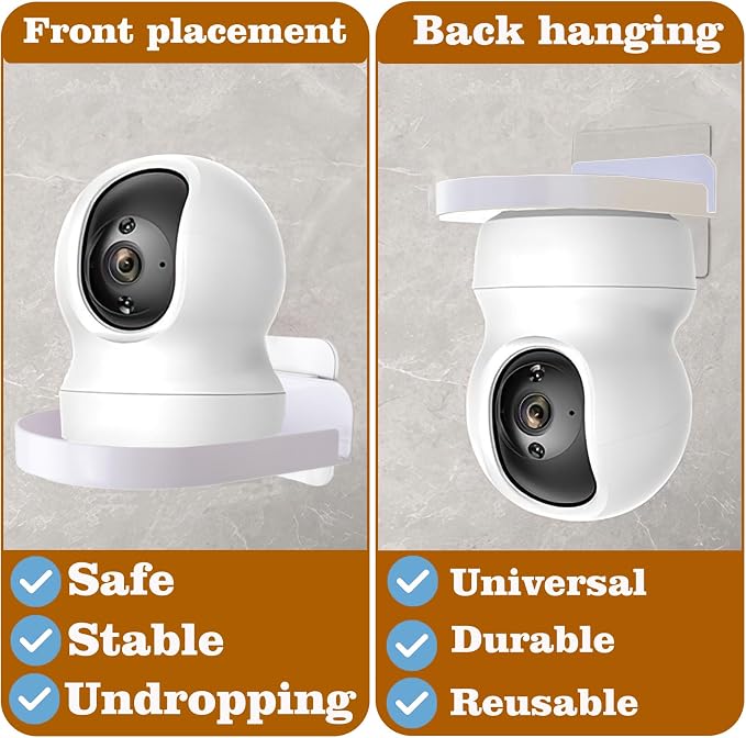 4 Pcs Security Camera Wall Mount, Baby Monitor Wall Mount, Adhesive Small Wall - Image 6