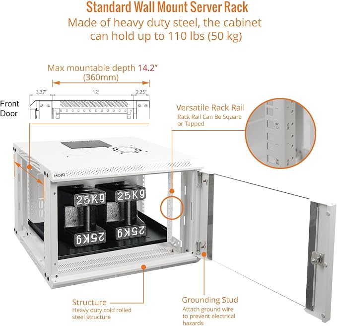 Tecmojo 6U Wall Mount Rack Network Cabinet - Image 4