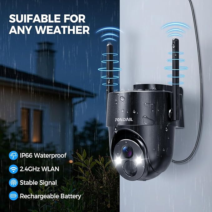 Solar Security Cameras Wireless Outdoor, 2K 360° View Solar Powered WiFi 3MP - Image 6