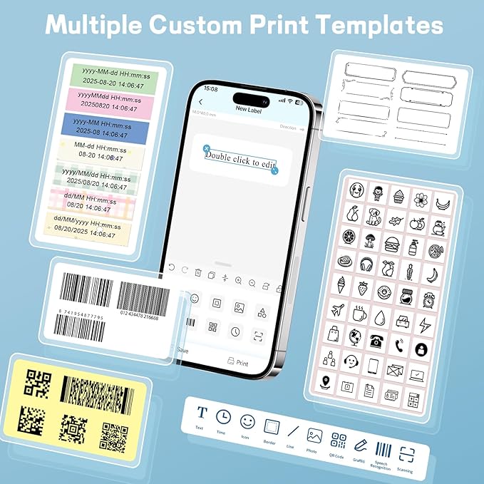 Label Maker Machine with Tape, N12 Bluetooth Label Printer, Portable Mini Label - Image 5