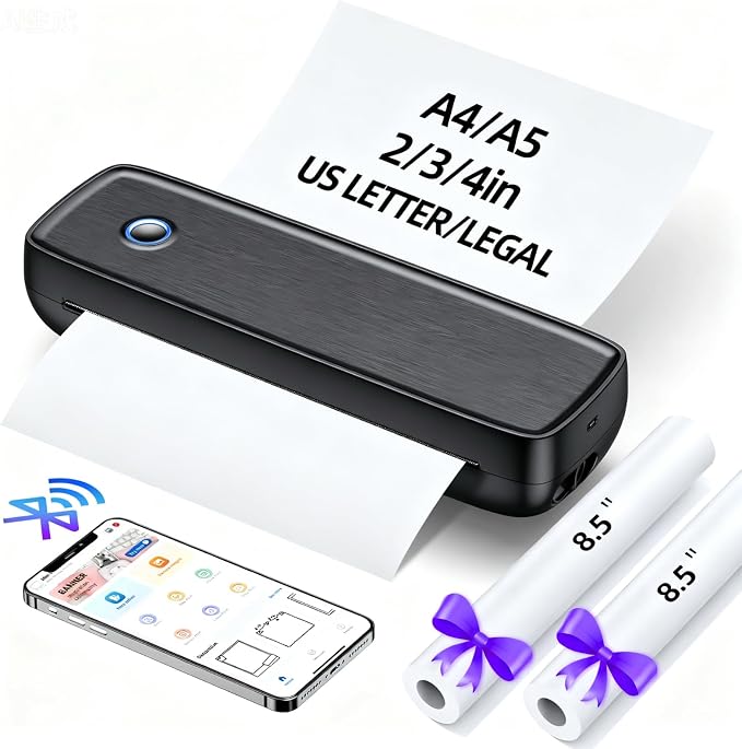 Portable Inkless Printer, Wireless Bluetooth Thermal Printer by Alinayee-AlwaysByYourSide