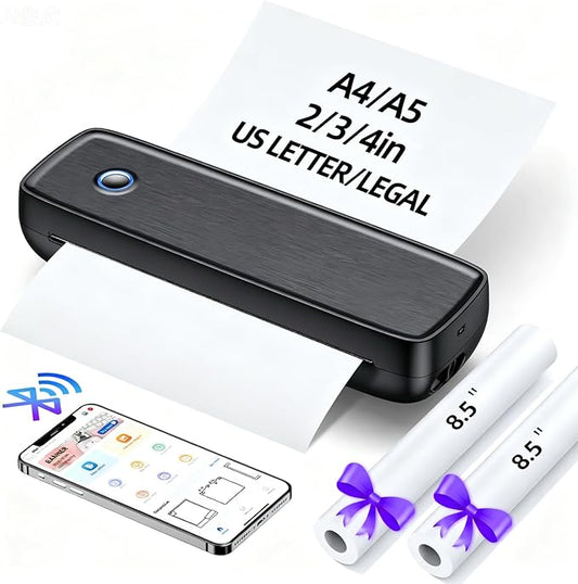 Portable Inkless Printer, Wireless Bluetooth Thermal Printer by KatsBeypg
