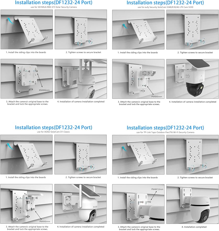 Universal Vinyl Siding Mount for AOSU SolarCam D1 SE/Lite/Max, eufy Solocam - Image 5