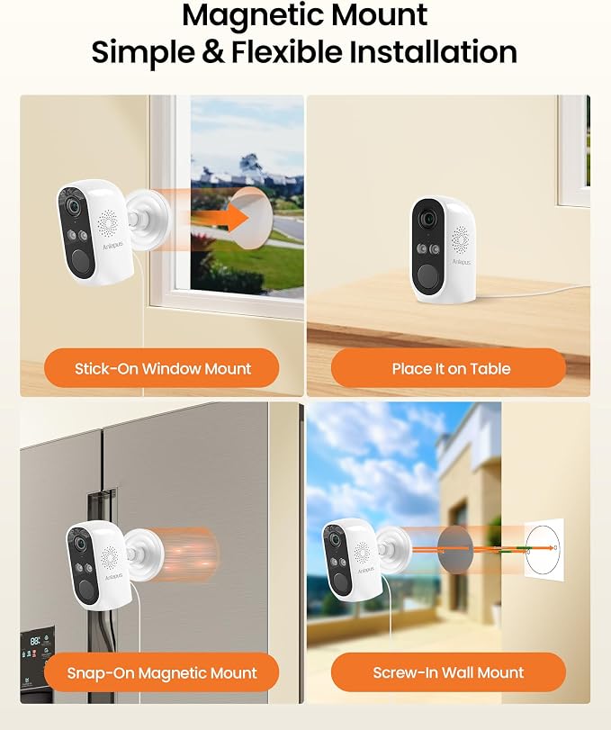 Anlapus 3MP 2K WiFi Security Camera Outdoor Indoor, 2 x WiFi6 & 2.4GHz Plug-in - Image 7