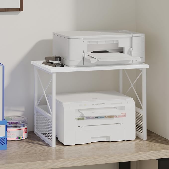 Printer Stand for Desk, Desktop Printer Stand Shelf Organzier for Home Office - Image 8