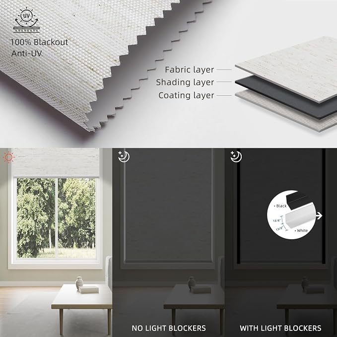 SmartWings Motorized 100% Blackout Shades Blinds, Custom Size, Cordless Window - Image 3