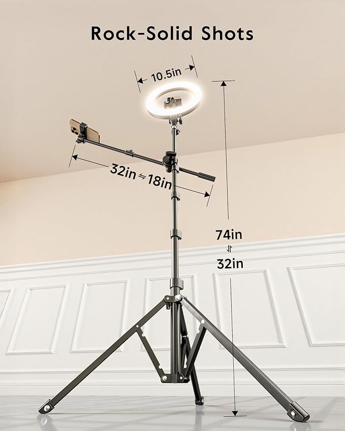 LUXSURE Ring Light with 62'' Tripod Stand - Image 5