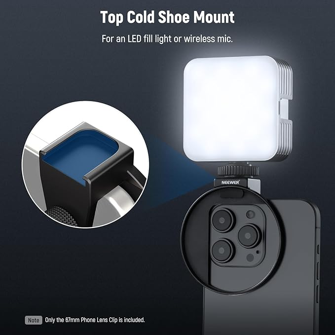 NEEWER 67mm Phone Filter Mount, Adjustable Threaded Lens Filter Clip - Image 4