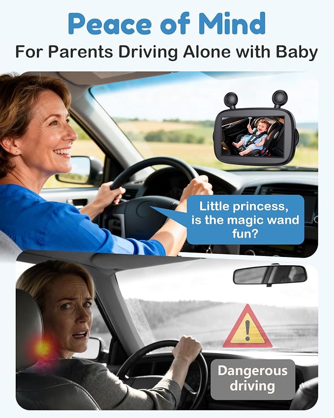 Yakry HD 1080P Baby Car Camera: Easy to Install 150° Wide Angle Car Seat Camera - Image 2