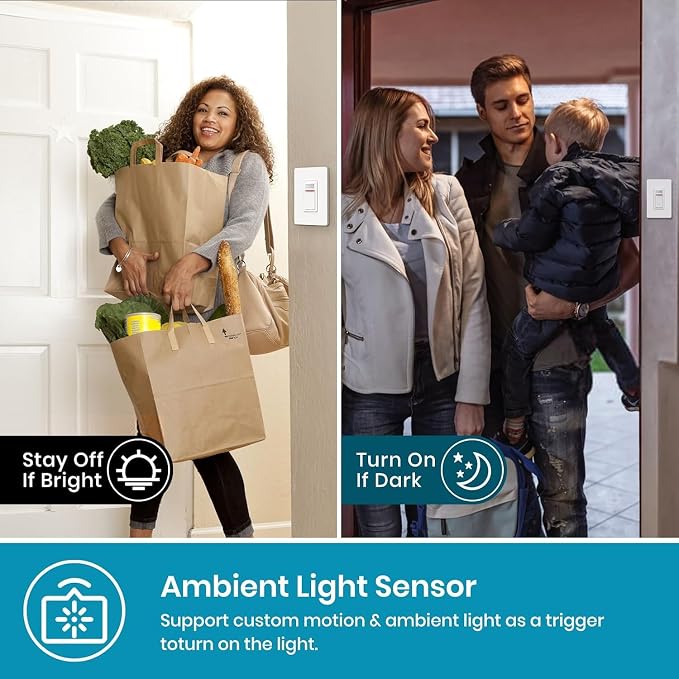 Nexete Smart Wi-Fi Motion Sensor Light Switch, Motion Detector PIR Infrared - Image 3