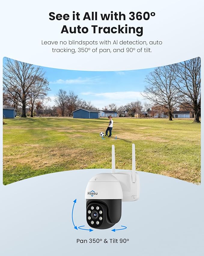 Hiseeu 4K Security Cameras Wireless Outdoor, 8MP 4-Cam Kit, 5G & 2.4G WiFi - Image 3
