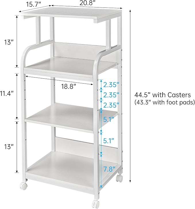 Fannova 4 Tier White Printer Stand Table - Image 6
