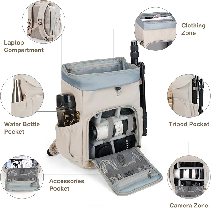 BAGSMART Camera Backpack, DSLR Camera Bag Backpacks - Image 2
