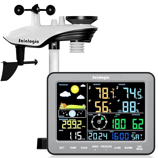 Sainlogic SA68 Weather Station 12-in-1 Weather Station Wireless Indoor Outdoor by Sainlogic