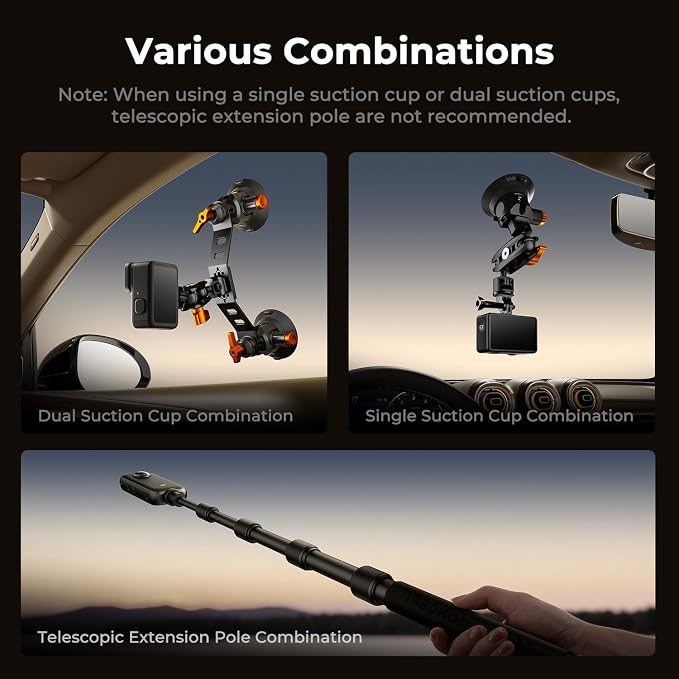 K&F CONCEPT Triple Suction Cup Car Mount - Image 5