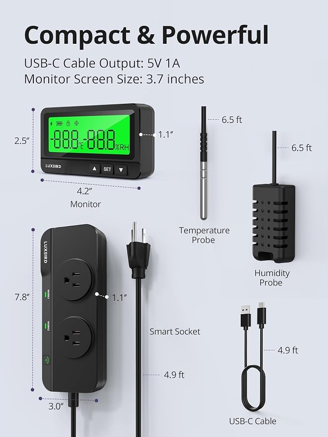LUXBIRD WiFi Temperature Humidity Controller LTC-318-W - Image 2