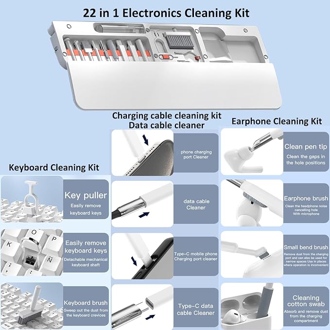 Keyboard Wrist Rest Pad with Cleaning Kit 22 in 1, Comfortable Ergonomic Wrist - Image 3