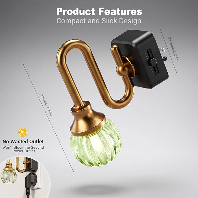 JandCase Night Light, Night Lights Plug into Wall, 0-100 LM Dimmable Nightlights - Image 5
