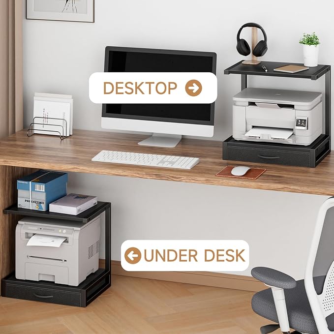 YAOHUOO 2-Tier Desktop Printer Stand - Image 3