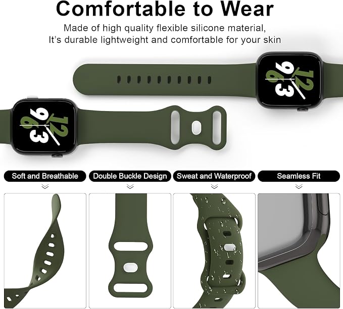 Sport Band Compatible with Apple Watch 38mm 40mm 41mm 42mm 44mm 45mm 46mm 49mm - Image 3