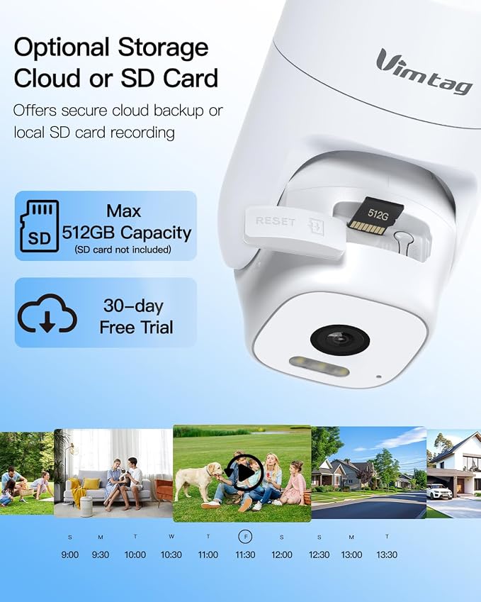 VIMTAG 2.5K 4MP Outdoor Security Camera, Pan/Tilt WiFi Home CCTV Camera - Image 11