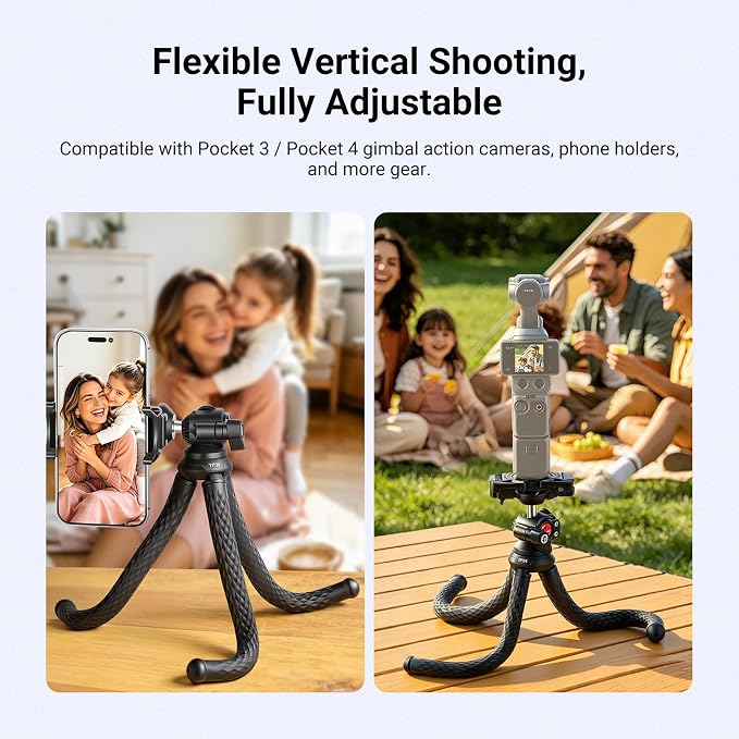NEEWER Flexible Phone Tripod, Small Mini Camera Webcam Desk Stand, Phone Holder - Image 2