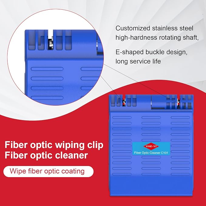Fiber Optic Wiping Clip C101, for Cleaning Fiber End, Faster and Protect Your - Image 5