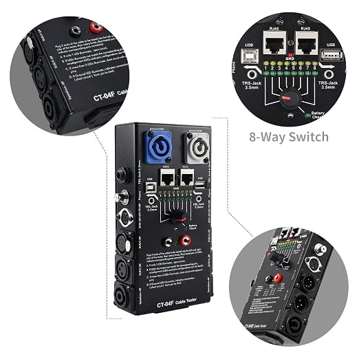 MFL. 13-Plug Audio Cable Tester Line Finder Black 13-in-1 Cables Checker 8-Way - Image 4
