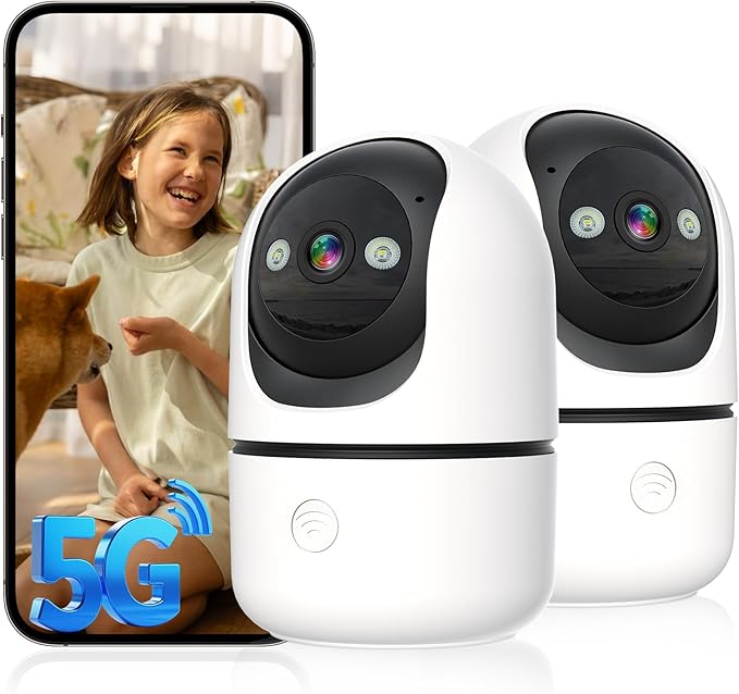 Gyliziex Indoor Security Camera 2 Packs, 2K 5G WiFi Baby/Pet/Dog/Nanny Cameras by STARTWITHGyliziex