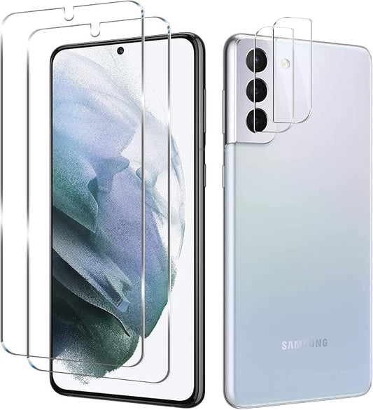 Galaxy S21 Tempered Glass Screen Protector + Camera Lens Protector Clear HD by Wehaveaprofessionalteam