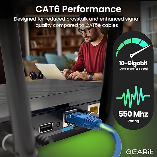 GEARit Cat 6 Ethernet Cable CCA LAN Network Cord, Network Cable - Image 3