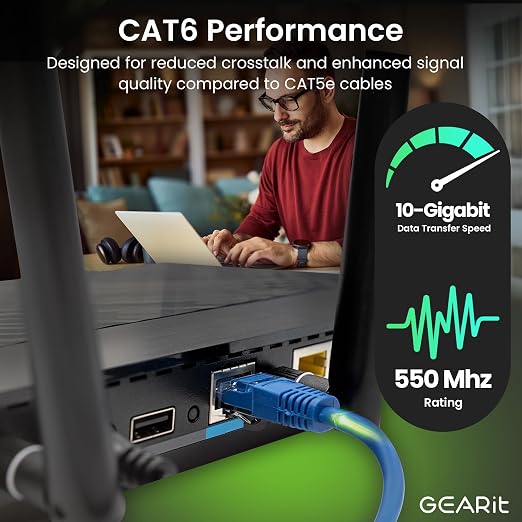 GEARit Cat 6 Ethernet Cable CCA LAN Network Cord, Network Cable - Image 3