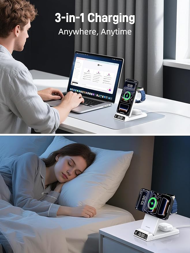 3 in 1 Charging Station for Apple, ELECDOV Magnetic Charger for iPhone - Image 7