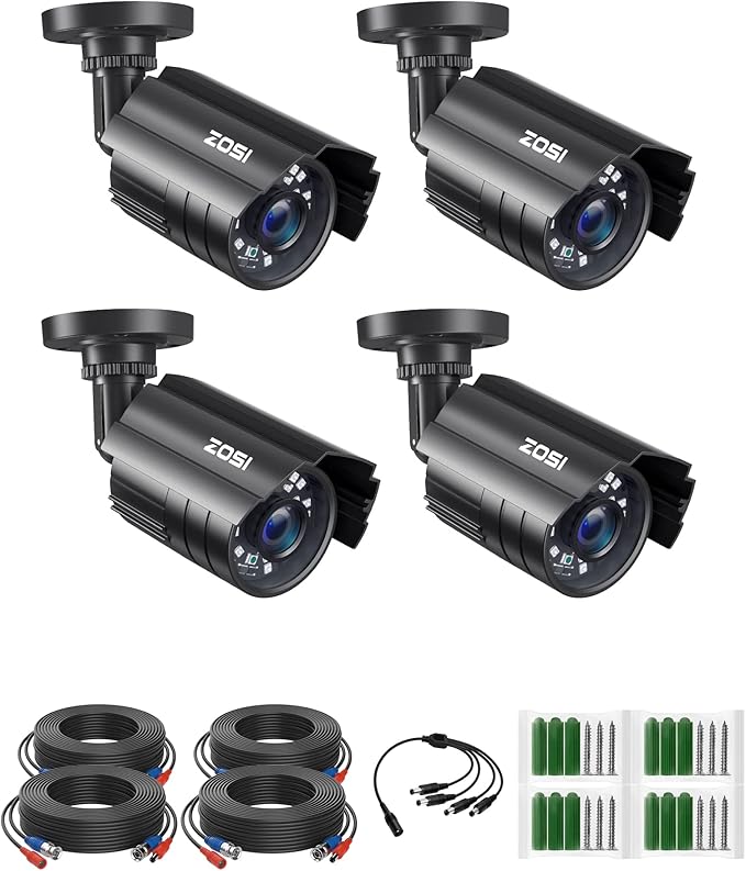 ZOSI 4PK 1920TVL 1080P Security Camera 3.6mm Lens 2MP CCTV Camera Home Security by ZOSI