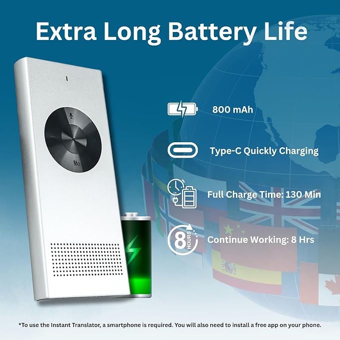 Enence PRO Language Translator Device, Real-Time Voice Translation, Instant - Image 3
