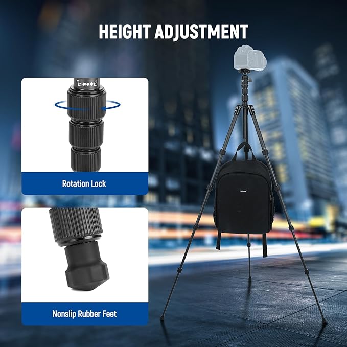 NEEWER Carbon Fiber Camera Tripod Monopod, 360° Ball Head, Anti Slip QR Plate - Image 3