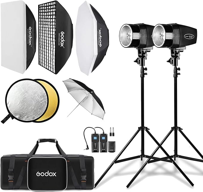 Godox Studio Flash Light Kit for Photography, Strobe Softbox Lighting Kit by GODOX