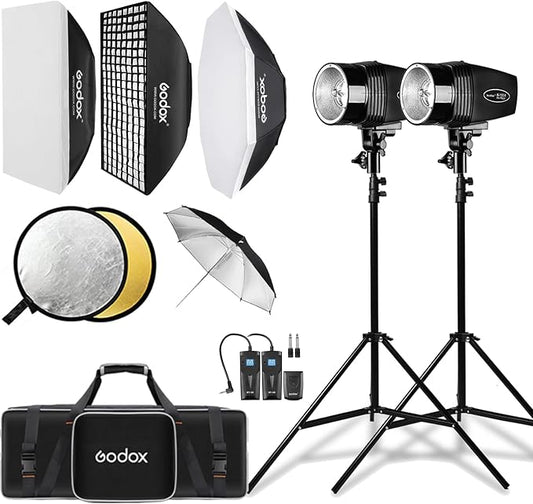 Godox Studio Flash Light Kit for Photography, Strobe Softbox Lighting Kit by GODOX